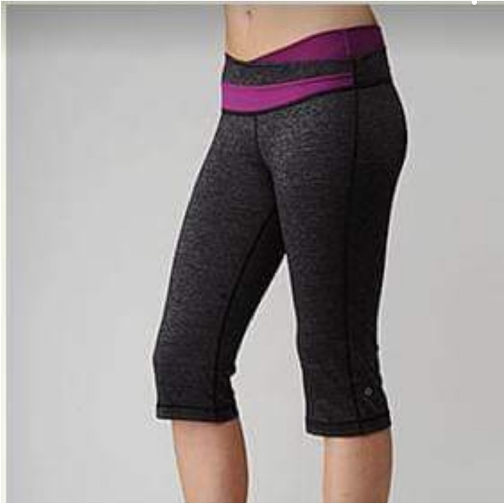 Lululemon Astro Static Charcoal Purple Potion Wide Leg Crop Leggings